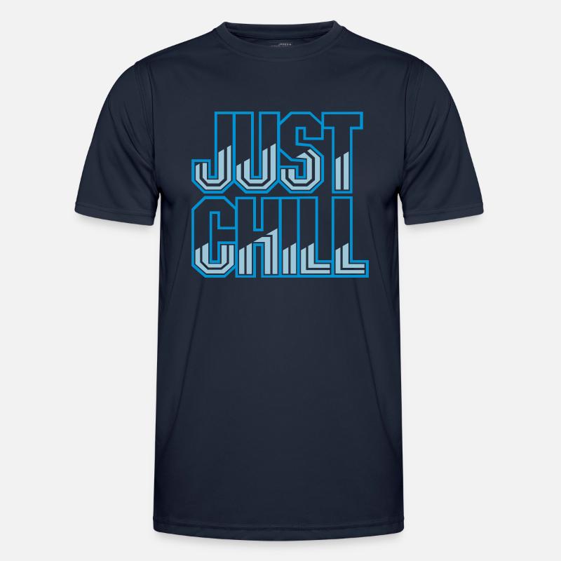 Just Chill Text Logo - Men's Functional T-Shirt - navy