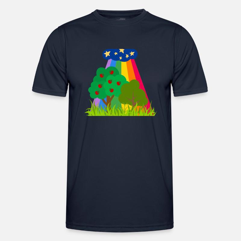 Clouds and Rainbow Trees Men's Functional T-Shirt