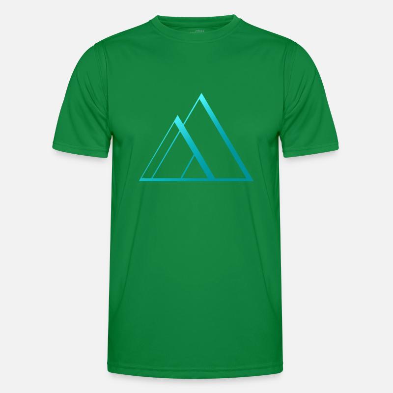 triangles pyramide bleu design T-shirt sport Homme