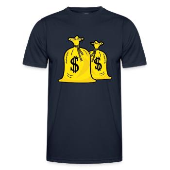 Sacs d’argent - T-shirt sport Homme - bleu marine - Devant - AI Model Male 178 dark (178cm)