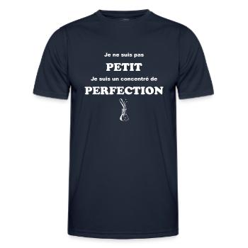 Je ne suis pas petit, je suis la perfection humour - T-shirt sport Homme - bleu marine - Devant - AI Model Male 178 dark (178cm)