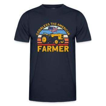 Tractor Cattle Breeder Farmer Gift - Men's Functional T-Shirt - navy - Front - AI Model Male 178 dark (178cm)