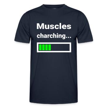 Muscle Loading Indicator Fitness Strength Training - Men's Functional T-Shirt - navy - Front - AI Model Male 178 dark (178cm)