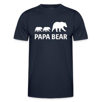 Papa Bear Cadeau Père - T-shirt sport Homme - bleu marine - Devant - AI Model Male 178 dark (178cm)