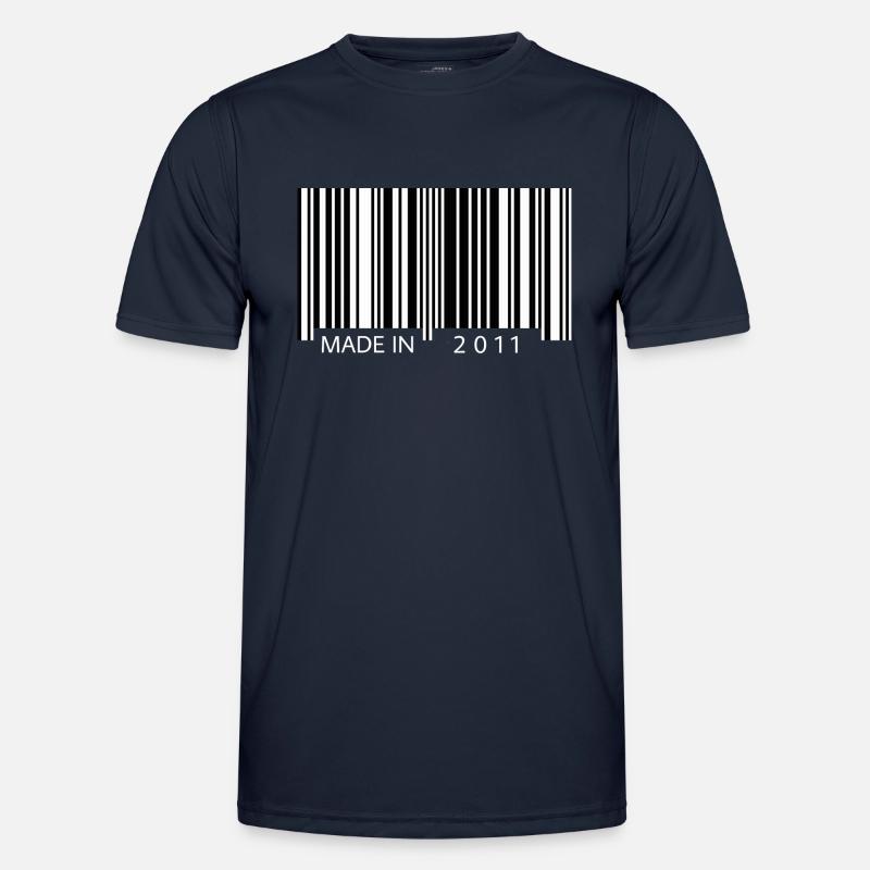 Made in 2011 Barcode Geschenk - Männer Funktions-T-Shirt - Navy