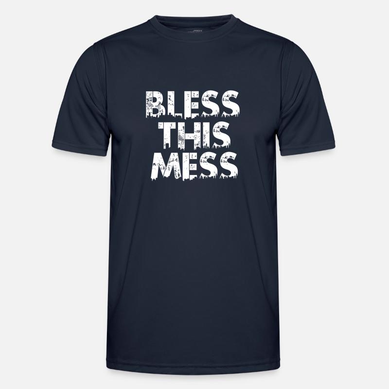 bless this mess white - Men's Functional T-Shirt - navy