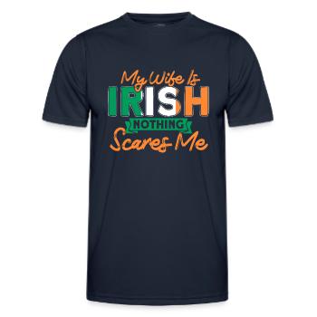 Irland Irische Flagge Irische Ehefrau Geschenk - Männer Funktions-T-Shirt - Navy - Vorne - AI Model Male 178 dark (178cm)