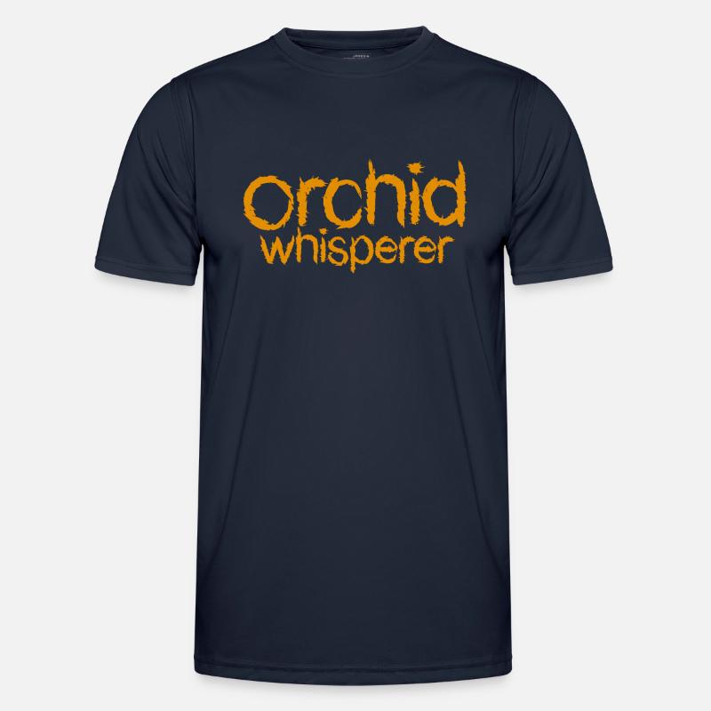 Orchideen Flüsterer Text Männer Funktions-T-Shirt