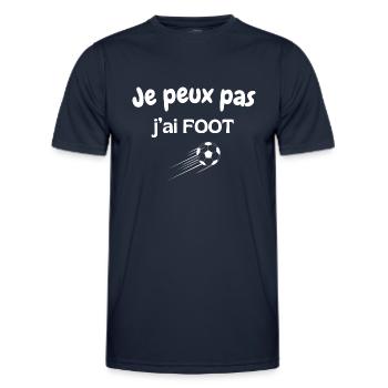 Je peux pas j'ai foot - T-shirt sport Homme - bleu marine - Devant - AI Model Male 178 dark (178cm)