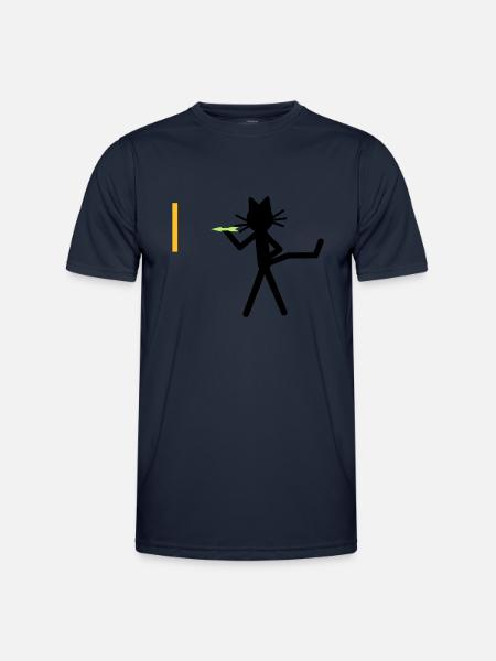Katze Kittycat dartet - Männer Funktions-T-Shirt - Navy