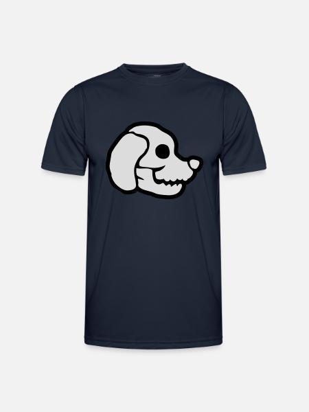 Dogs Skull Halloween Skeleton - Men's Functional T-Shirt - navy