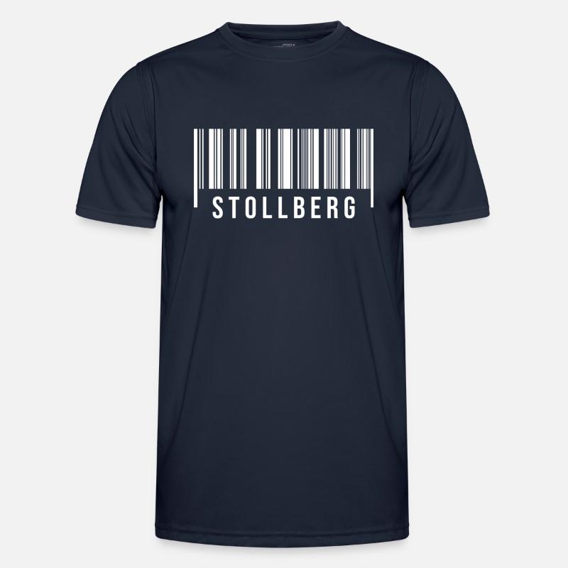 Erzgebirge Strichcode Stollberg - Männer Funktions-T-Shirt - Navy