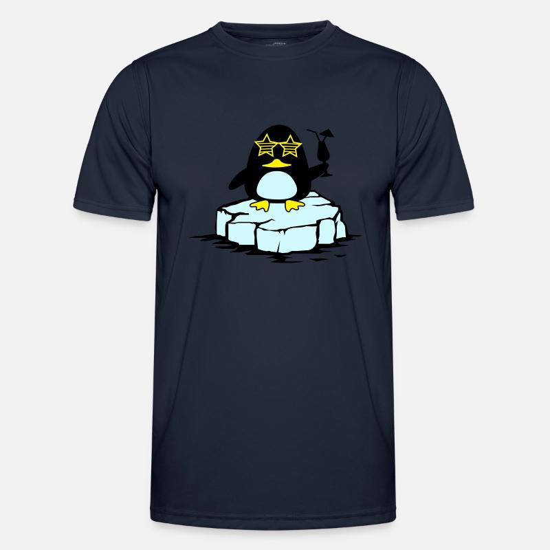 beach pinguin eisscholle - Männer Funktions-T-Shirt - Navy