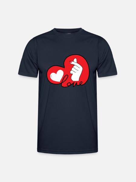 LOVE dito cuore typo 3 - Maglietta sportiva per uomo - navy