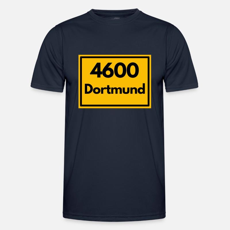 Panneau de la ville - puis rétro ancien code postal DORTMUND T-shirt sport Homme