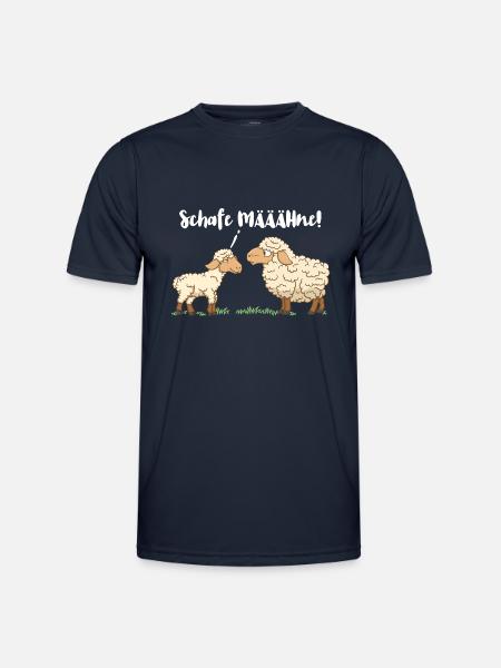 Schafe MÄÄÄHne! Witziges Schaf-Design - Männer Funktions-T-Shirt - Navy