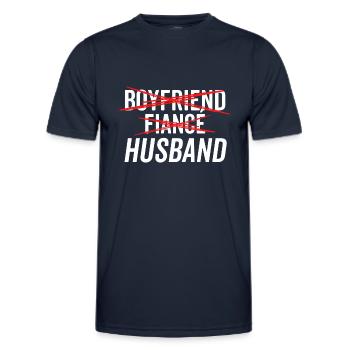 Boyfriend Fiancé Husband - Men's Functional T-Shirt - navy - Front - AI Model Male 178 dark (178cm)
