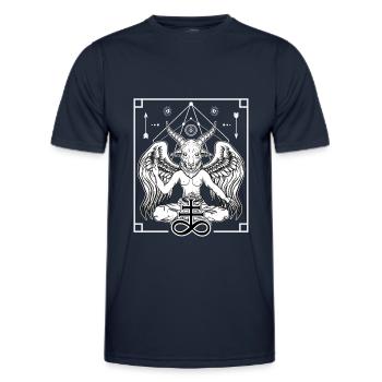 Baphomet Solve Et Coagula Occult Tarot Antichrist - Men's Functional T-Shirt - navy - Front - AI Model Male 178 dark (178cm)