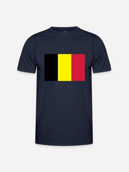 Drapeau Belge - Belgische vlag - T-shirt sport Homme - bleu marine
