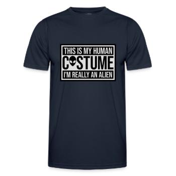Citation extraterrestre de costume humain - T-shirt sport Homme - bleu marine - Devant - AI Model Male 178 dark (178cm)