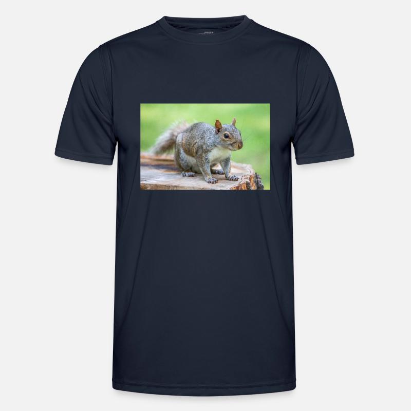 Grey squirrel Grauhörnchen Sciurus carolinensis - Men's Functional T-Shirt - navy