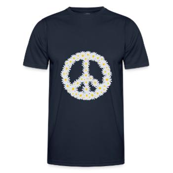 Gänseblümchen-Friedenszeichen - Männer Funktions-T-Shirt - Navy - Vorne - AI Model Male 178 dark (178cm)