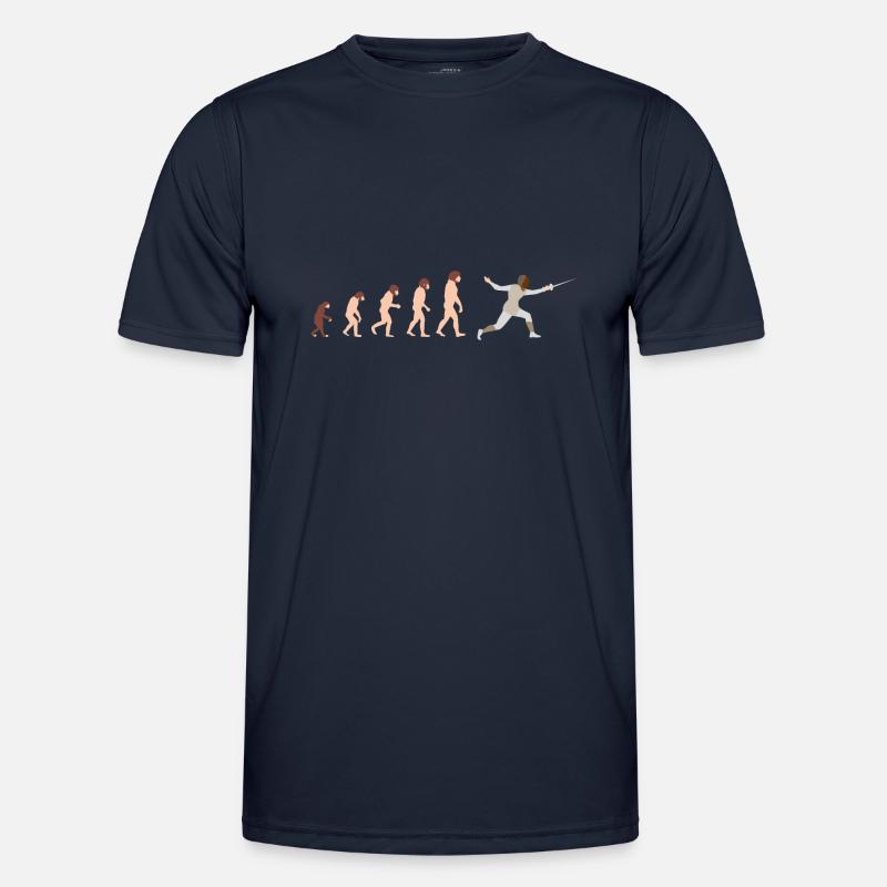 Evolution Fechten Lustige Geschenkidee - Männer Funktions-T-Shirt - Navy
