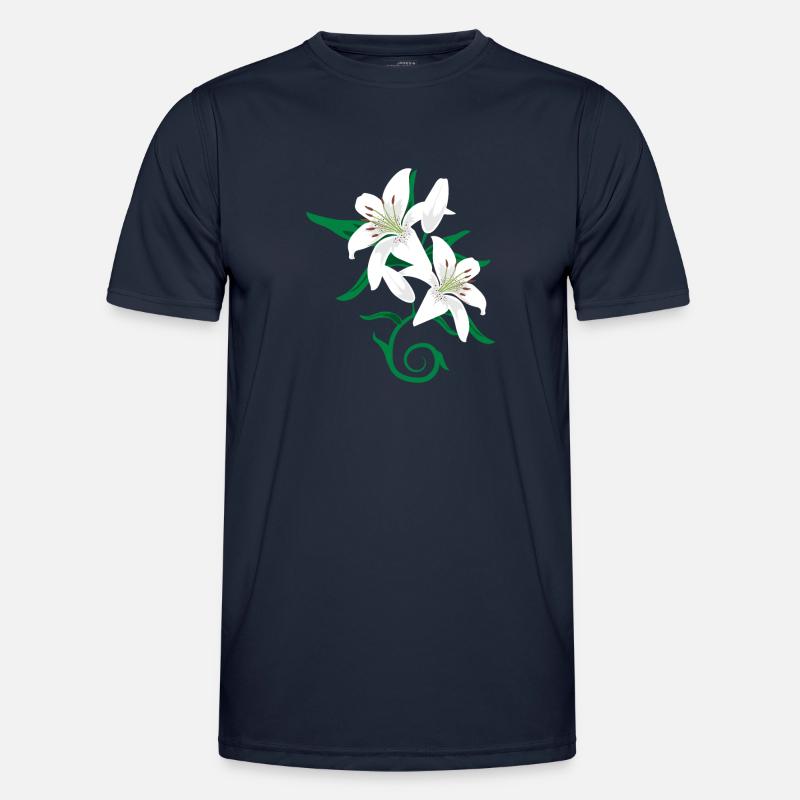 Lily blomst tatovering gaveidé - Funktionsshirt til herrer - marineblå