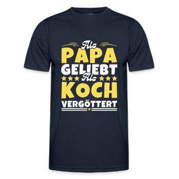 Als Papa geliebt, als Koch vergöttert - Männer Funktions-T-Shirt - Navy - Vorne - AI Model Male 178 dark (178cm)