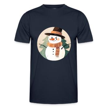 Snowman - Men's Functional T-Shirt - navy - Front - AI Model Male 178 dark (178cm)