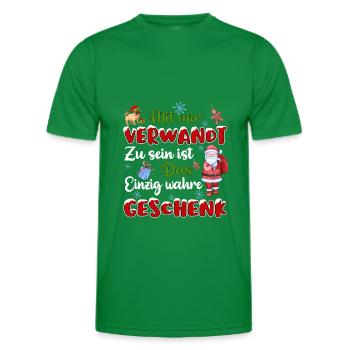 mit mir verwandt zu sein weihnachten - Männer Funktions-T-Shirt - Kelly Green - Vorne - AI Model Male 178 dark (178cm)