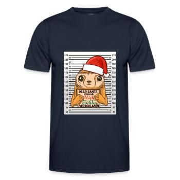 dear santa faultier verschlafen weihnachten - Männer Funktions-T-Shirt - Navy - Vorne - AI Model Male 178 dark (178cm)