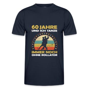 60 Jahre Tanzerfahrung - cooles Tänzer Geburtstag - Männer Funktions-T-Shirt - Navy - Vorne - AI Model Male 178 dark (178cm)