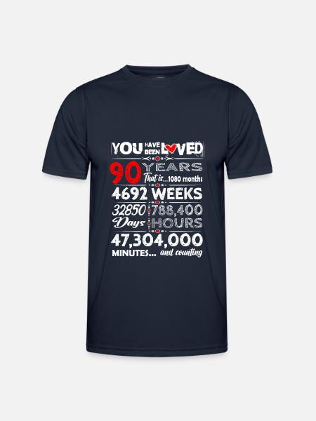 Sweet birthday 90 years old outfit for birthday - Men's Functional T-Shirt - navy