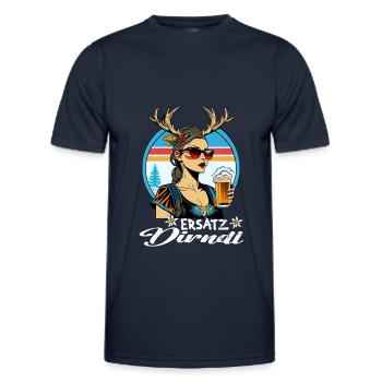 Tracht & Trachten Hirsch Ersatz Dirndl - Männer Funktions-T-Shirt - Navy - Vorne - AI Model Male 178 dark (178cm)