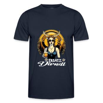 Tracht & Trachten Hirsch Ersatz Dirndl - Männer Funktions-T-Shirt - Navy - Vorne - AI Model Male 178 dark (178cm)