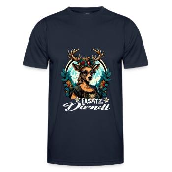 Tracht & Trachten Hirsch Ersatz Dirndl - Männer Funktions-T-Shirt - Navy - Vorne - AI Model Male 178 dark (178cm)