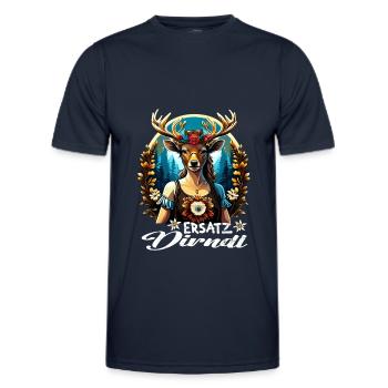 Tracht & Trachten Hirsch Ersatz Dirndl - Männer Funktions-T-Shirt - Navy - Vorne - AI Model Male 178 dark (178cm)