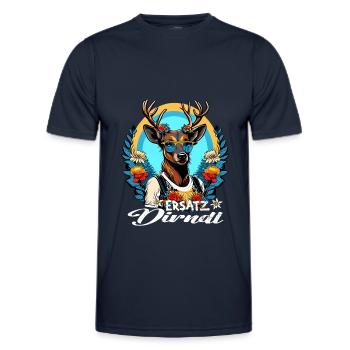 Tracht & Trachten Hirsch Ersatz Dirndl - Männer Funktions-T-Shirt - Navy - Vorne - AI Model Male 178 dark (178cm)