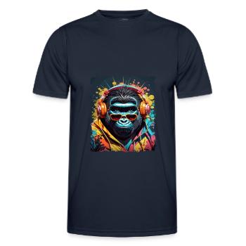 gorilla Affe Tier Kunst I cooles niedliches - Männer Funktions-T-Shirt - Navy - Vorne - AI Model Male 178 dark (178cm)