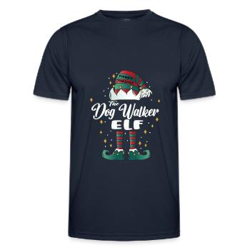 promeneur de chien elfe drôle famille Noël Noël - T-shirt sport Homme - bleu marine - Devant - AI Model Male 178 dark (178cm)
