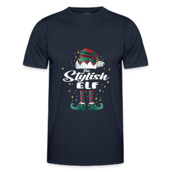 stylish Elf funny Family Christmas Weihnachten - Männer Funktions-T-Shirt - Navy - Vorne - AI Model Male 178 dark (178cm)