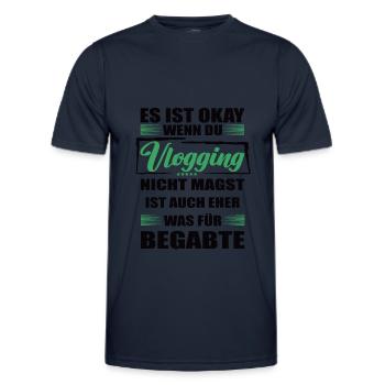Vlogging Lustiger Spruch für Mann & Frau - Männer Funktions-T-Shirt - Navy - Vorne - AI Model Male 178 dark (178cm)
