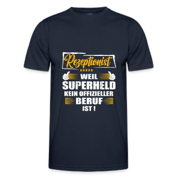 Rezeptionist Weil Superheld kein offizieller Beruf - Männer Funktions-T-Shirt - Navy - Vorne - AI Model Male 178 dark (178cm)
