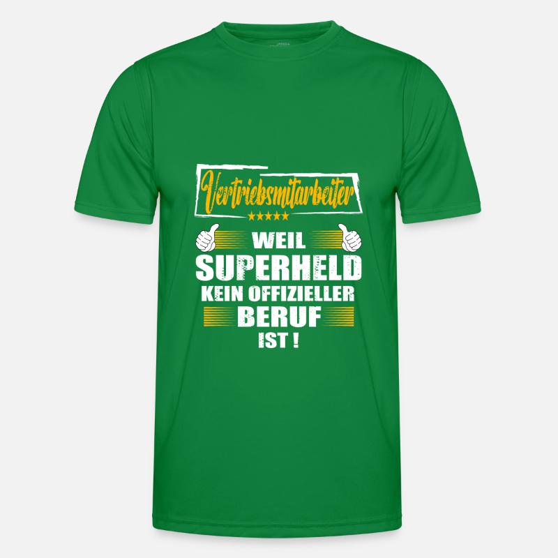 Vertriebsmitarbeiter Superheld offizieller Beruf Männer Funktions-T-Shirt