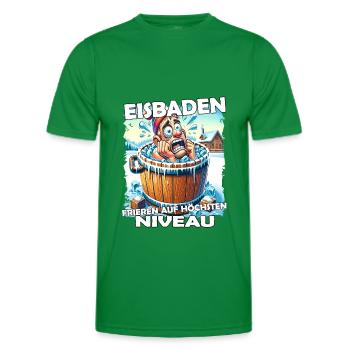 Eisbaden Winterbaden Lustig - Männer Funktions-T-Shirt - Kelly Green - Vorne - AI Model Male 178 dark (178cm)