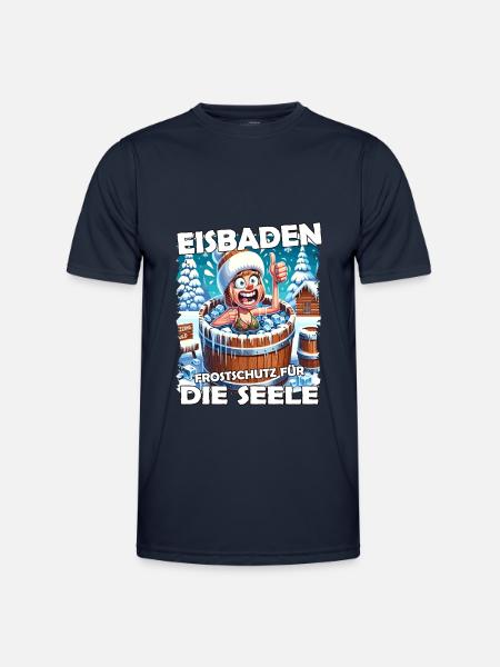 Eisbaden Winterbaden Lustig - Männer Funktions-T-Shirt - Navy