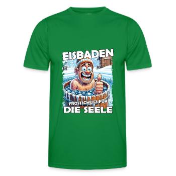 Eisbaden Winterbaden Lustig - Männer Funktions-T-Shirt - Kelly Green - Vorne - AI Model Male 178 dark (178cm)