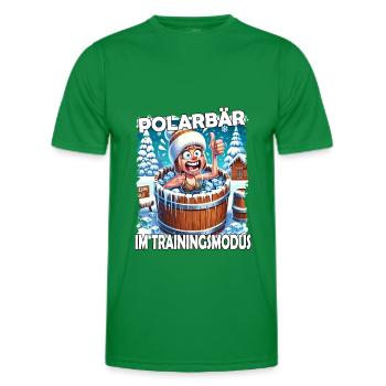Eisbaden Winterbaden Lustig - Männer Funktions-T-Shirt - Kelly Green - Vorne - AI Model Male 178 dark (178cm)