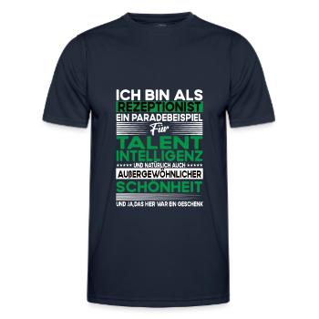 Rezeptionist Bescheiden - Lustiger Spruch - Männer Funktions-T-Shirt - Navy - Vorne - AI Model Male 178 dark (178cm)